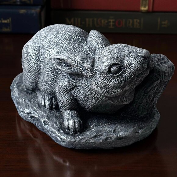 1988 United Design Gray Stone Rabbit – UCCL Cold Cast Bunny Figurine, Heavy - Picture 2 of 7